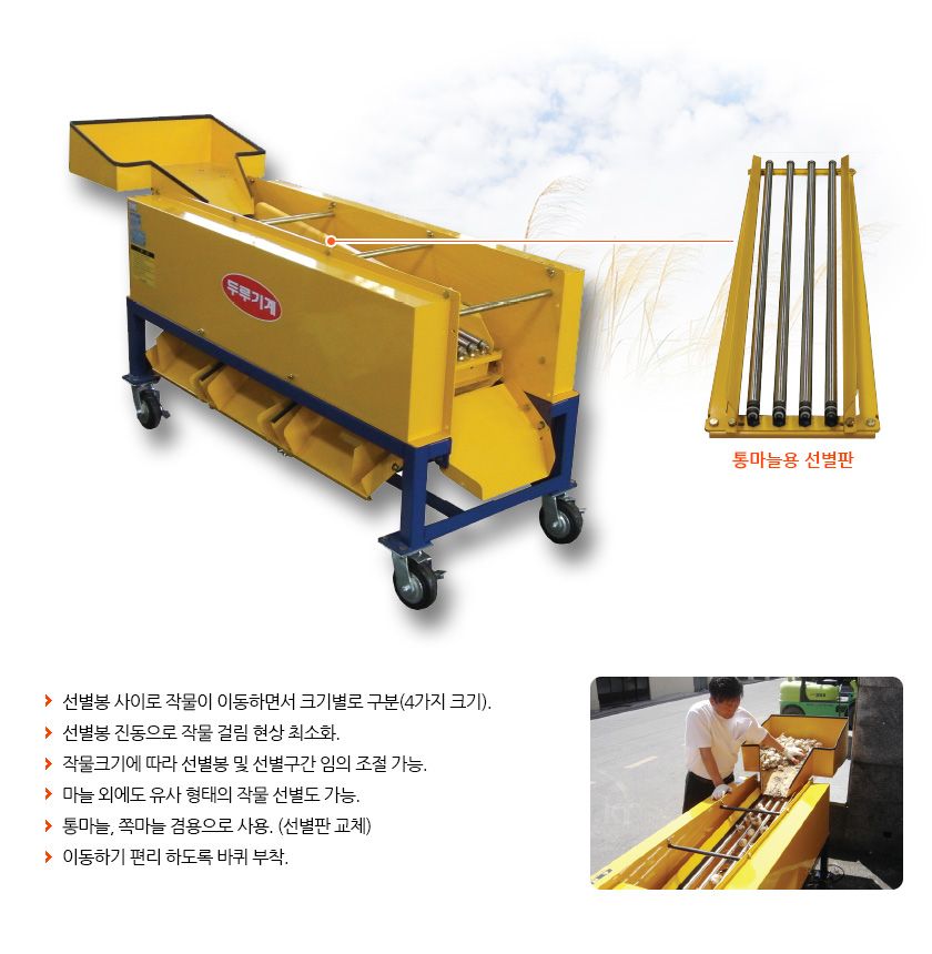 두루기계(한국) 마늘쪽<b>선별기</b> DRGS-350K 사진2