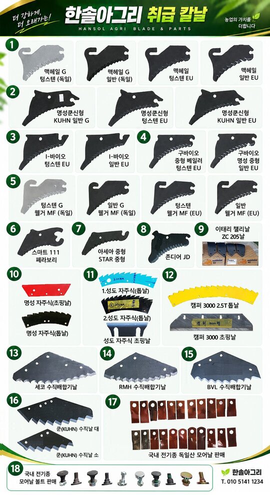  Round Baler 원형칼날,모우어날  원형칼날,레이크발,랩,네트