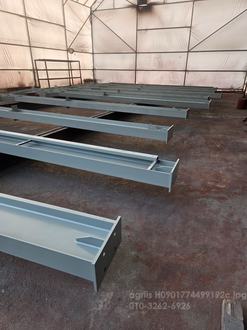 해람건설주식회사  농기계 창고 H빔철골60평 H빔철골 자재