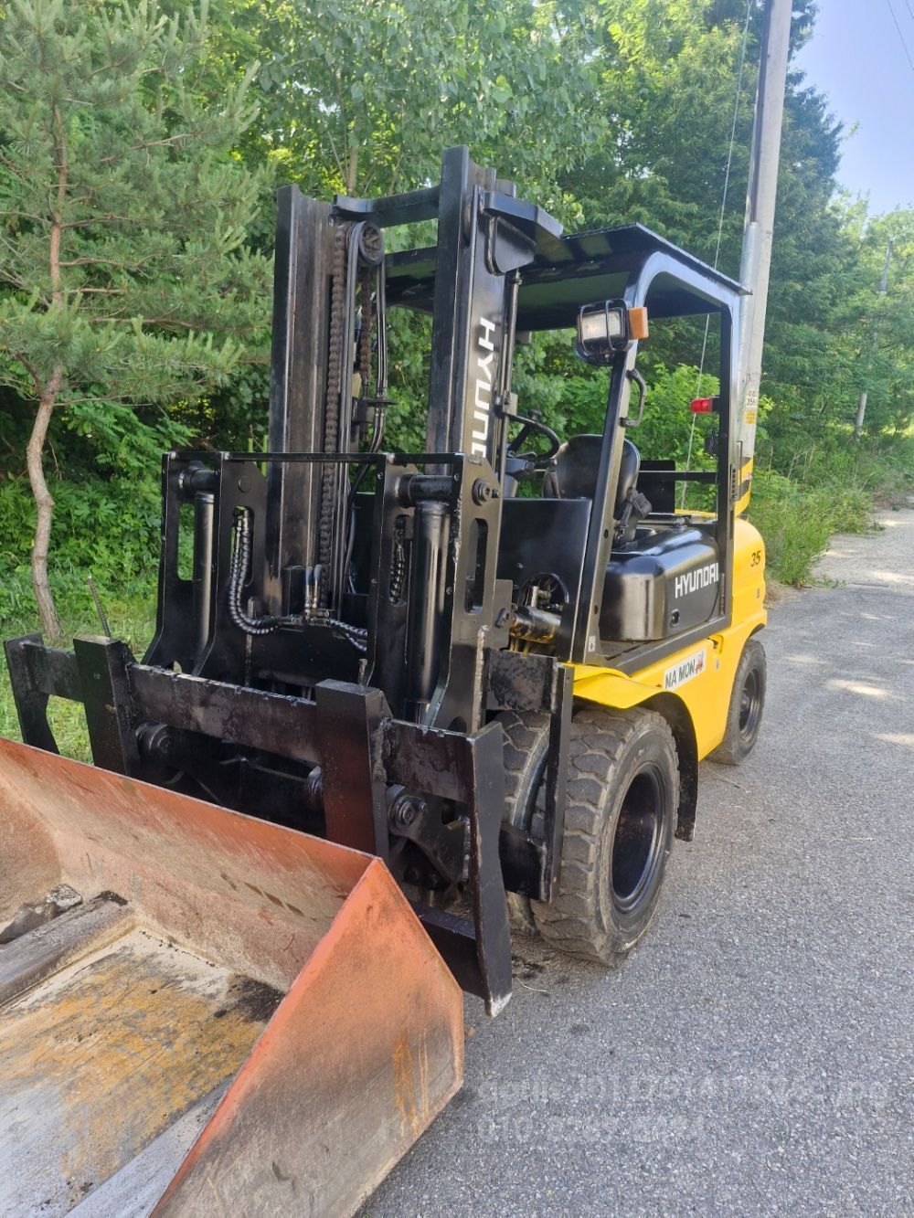 Hyundai Forklift 현대 3.5톤 바가지 디젤지게차 