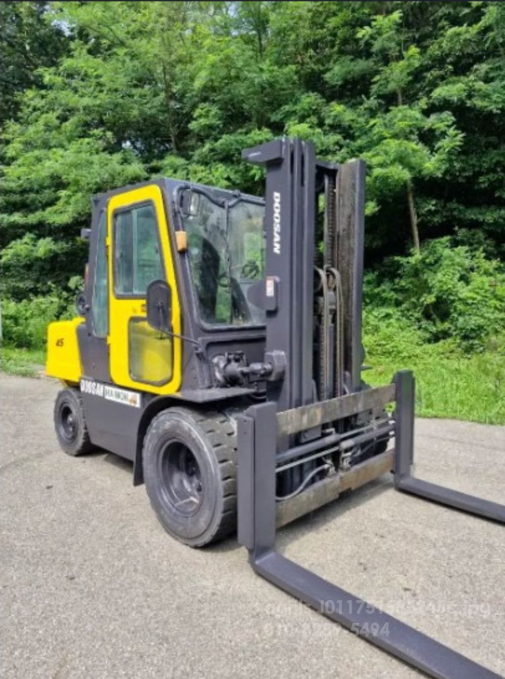 두산 지게차 4.5톤 자동발 3단마스타