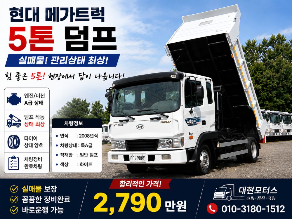 Hyundai 메가트럭5톤 4m롱덤프 