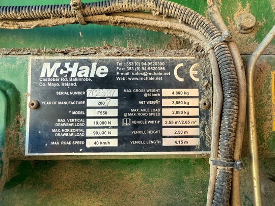 원인터내셔널 농업용 베일러 McHale F550